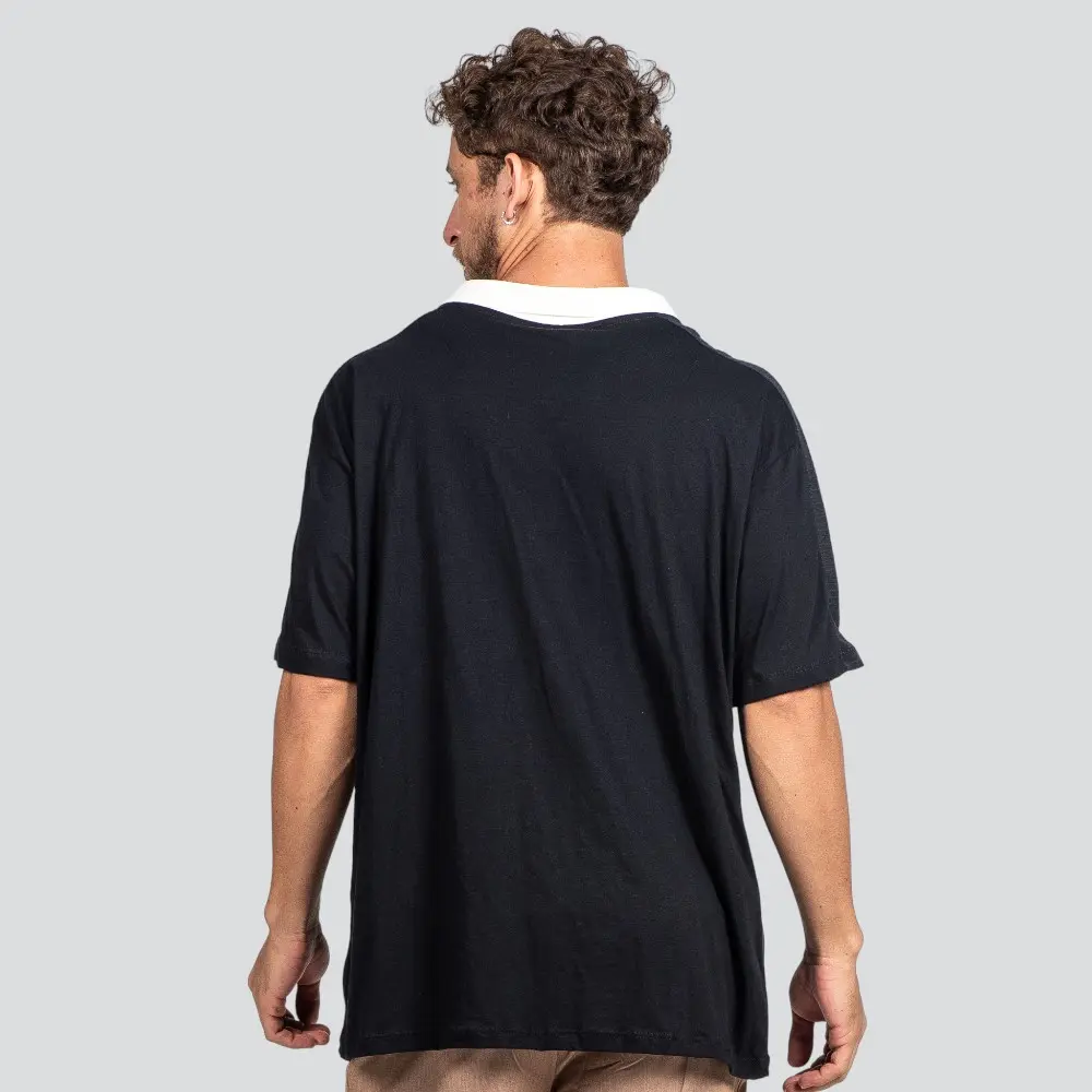 Polo Masculina Manga Curta Box com Estampa Frontal .P2341