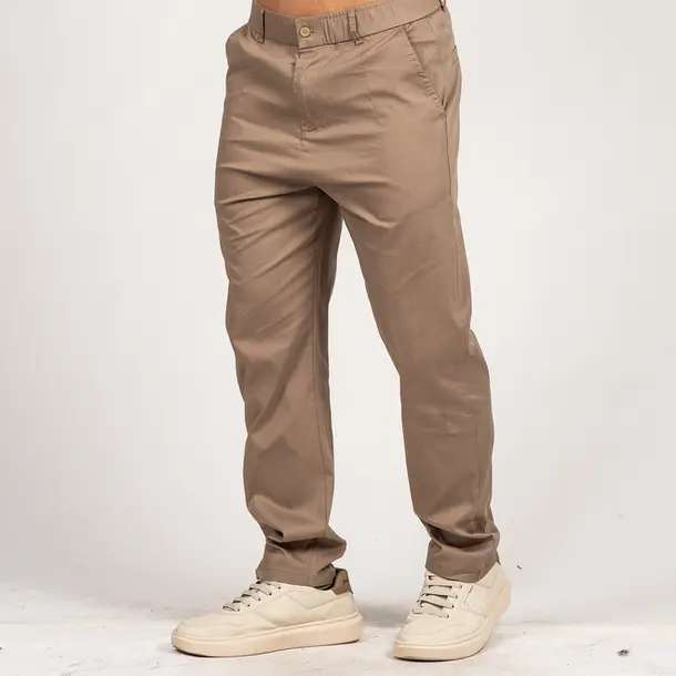 Calça Masculina Alfaiataria Reta com Bolsos Laterais .5506 Kaqui