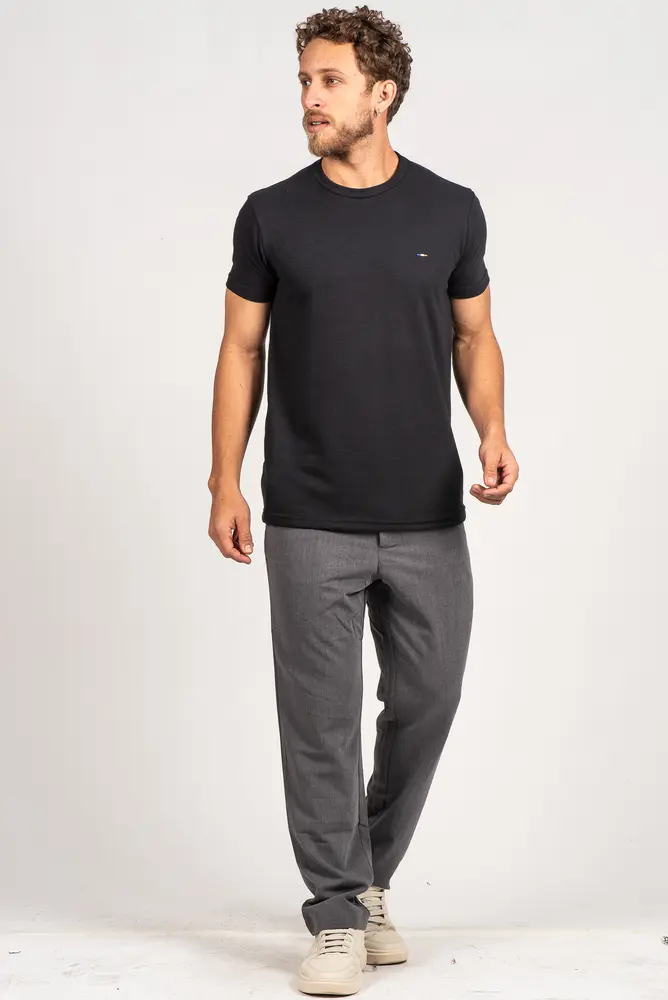 Camiseta Masculina Manga Curta Atoalhada Básica .9609