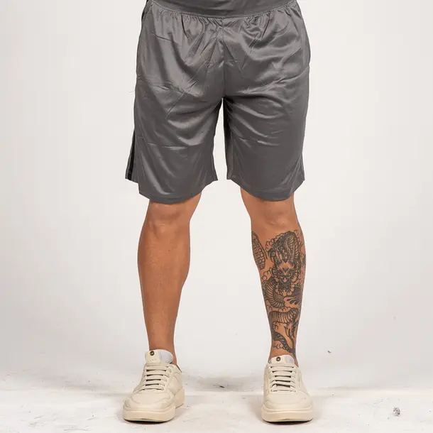 Bermuda Masculina Microfibra Listrada com Elástico no Cós .9200071 Chumbo