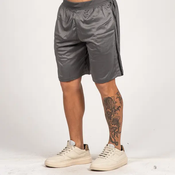 Bermuda Masculina Microfibra Listrada com Elástico no Cós .9200071 Chumbo