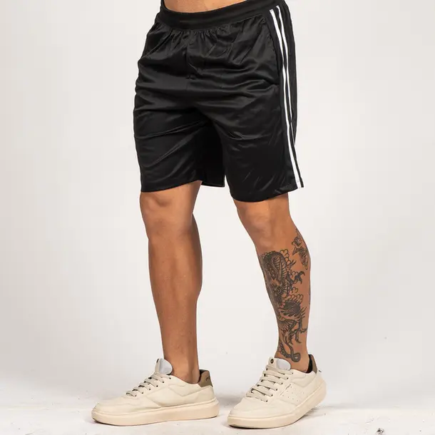 Bermuda Masculina Microfibra Listrada com Elástico no Cós .9200071 Preto