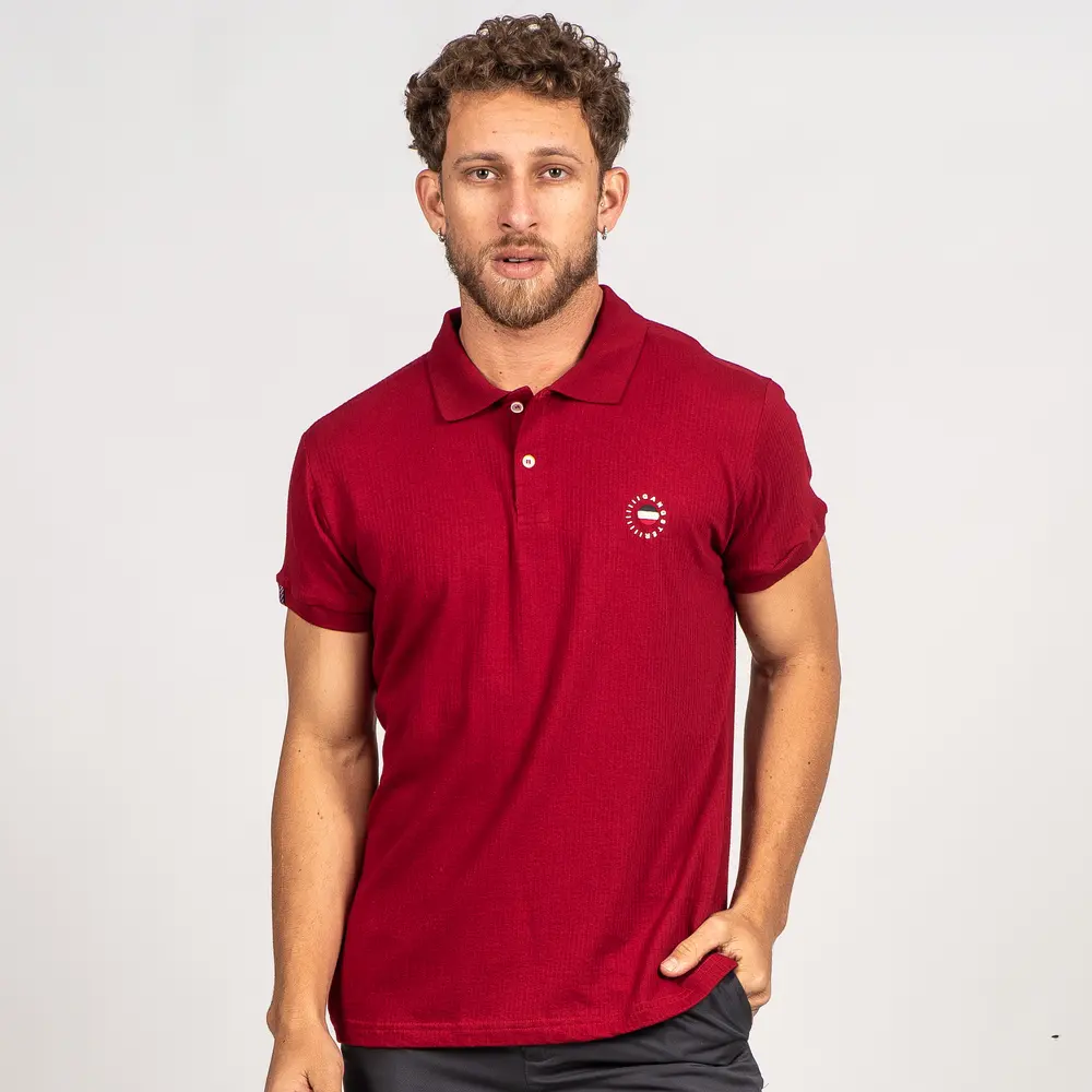 Polo Masculina Manga Curta Bordada .29081412