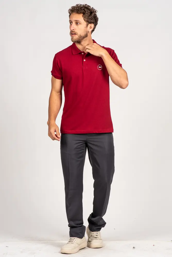 Polo Masculina Manga Curta Bordada .29081412