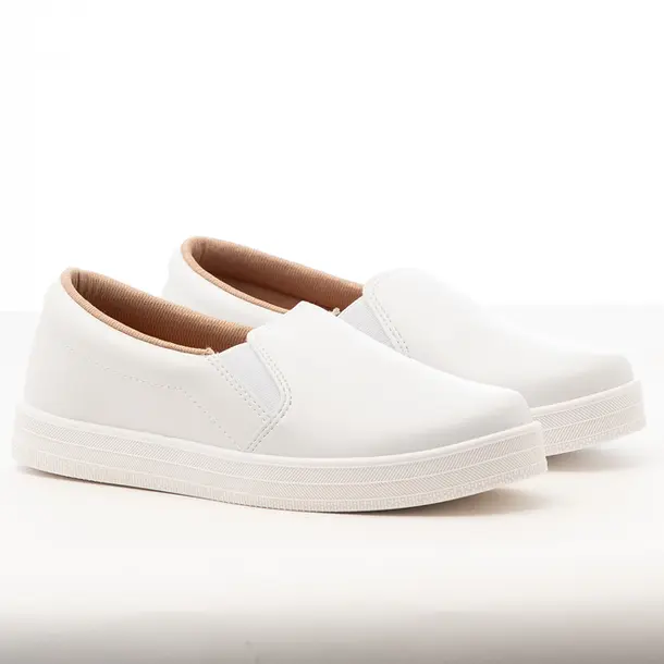 Tênis Slip On Feminino Casual com Solado Branco .4329100 Napa Branco