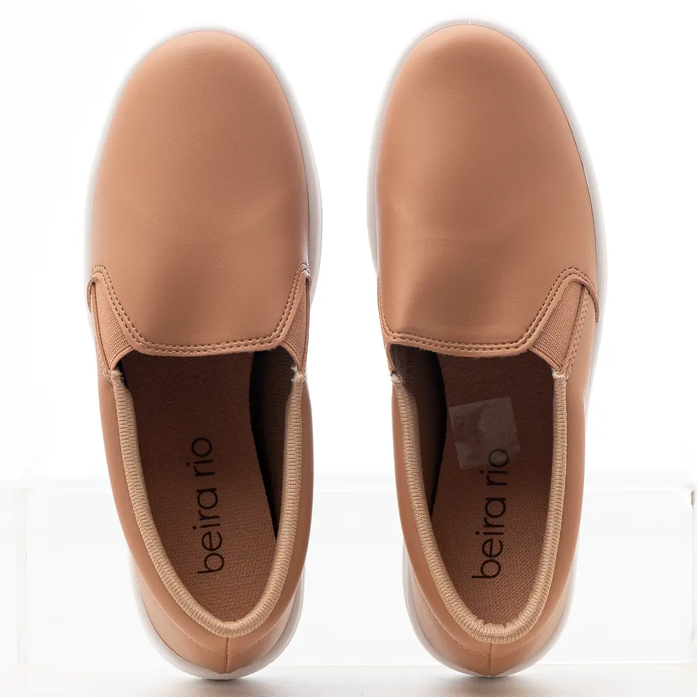 Tênis Slip On Feminino Casual com Solado Branco .4329100