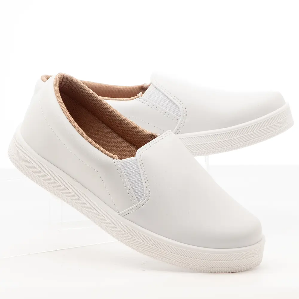 Tênis Slip On Feminino Casual com Solado Branco .4329100