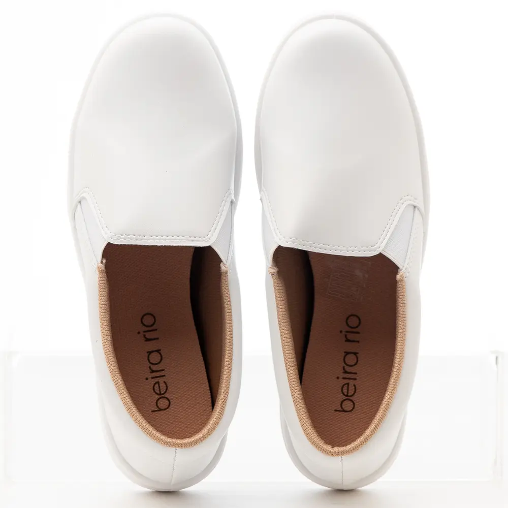 Tênis Slip On Feminino Casual com Solado Branco .4329100