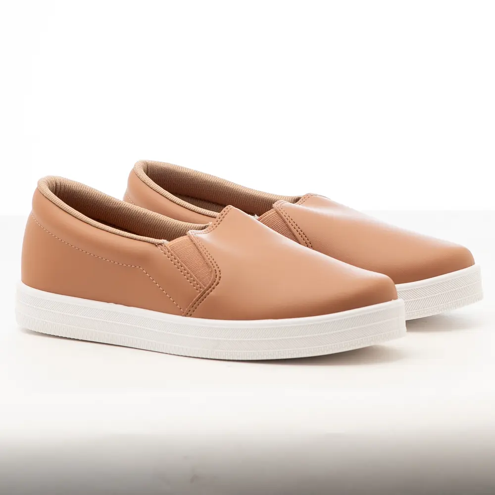 Tênis Slip On Feminino Casual com Solado Branco .4329100