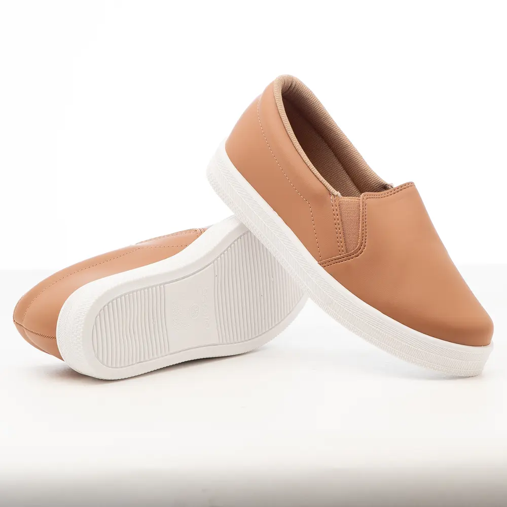 Tênis Slip On Feminino Casual com Solado Branco .4329100