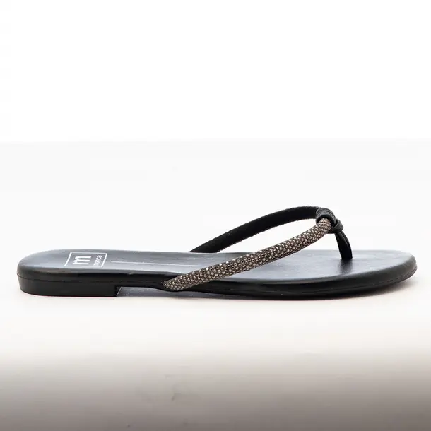 Tamanco Rasteiro Feminino com Strass .5557103 Black Diamond/Preto