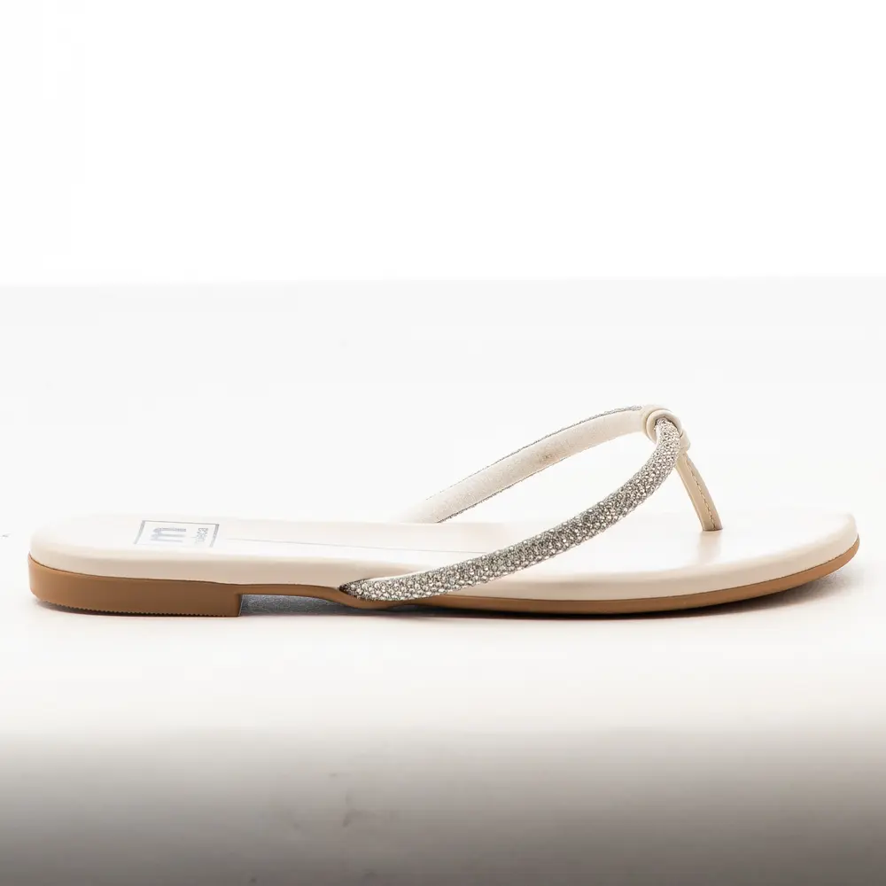 Tamanco Rasteiro Feminino com Strass .5557103