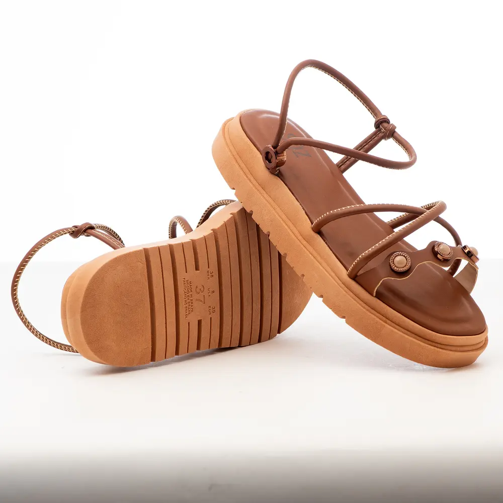 Sandália Flat Feminina com Tiras Finas .1669THP5
