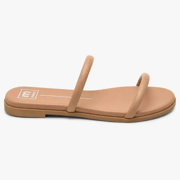 Tamanco Rasteira Feminino Tiras Minimalistas .5557100.28542 Napa Nude