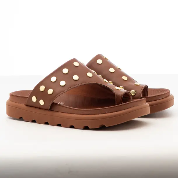 Tamanco Flat Feminino Plataforma Tratorada .6510117 Pelica Mocca