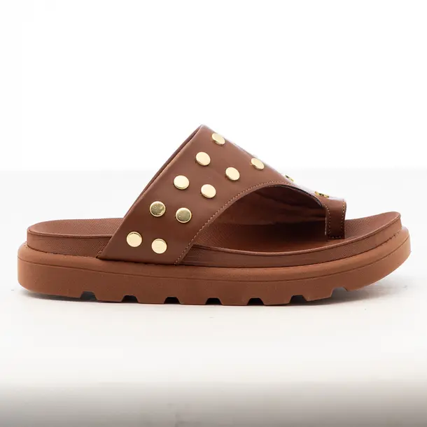 Tamanco Flat Feminino Plataforma Tratorada .6510117 Pelica Mocca