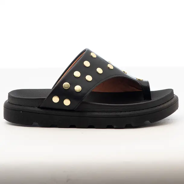 Tamanco Flat Feminino Plataforma Tratorada .6510117 Pelica Preto