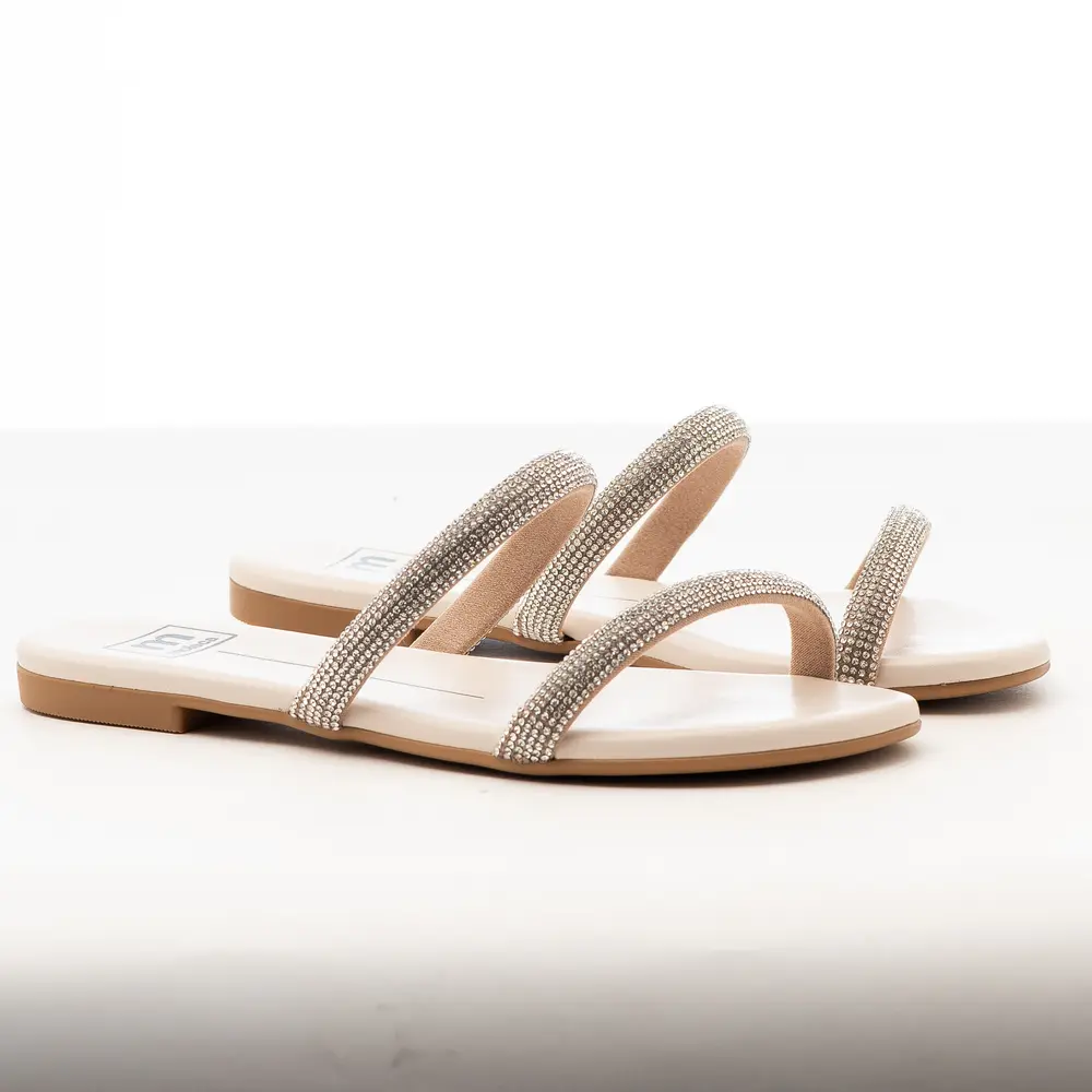 Tamanco Rasteiro Feminino Strass .5557100