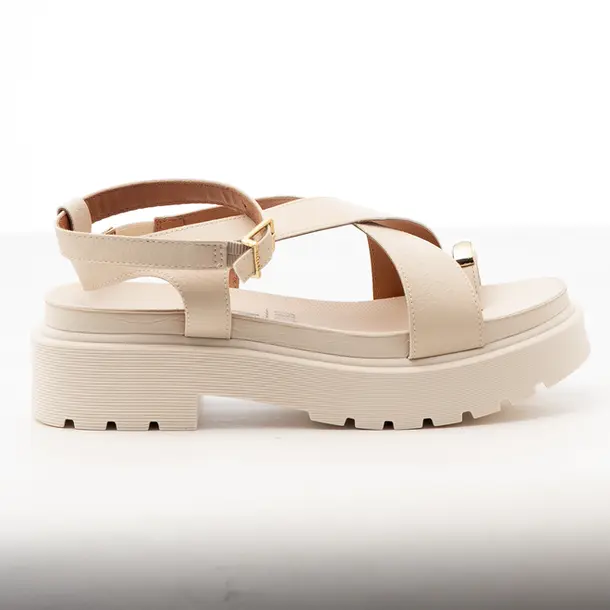 Sandália Flat Feminina Plataforma com Fivela .6499122 Off White