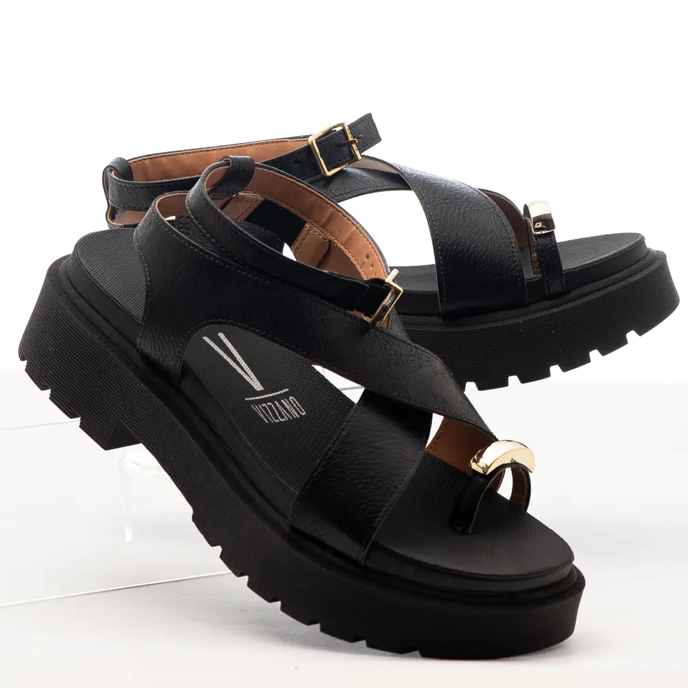 Sandália Flat Feminina Plataforma com Fivela .6499122