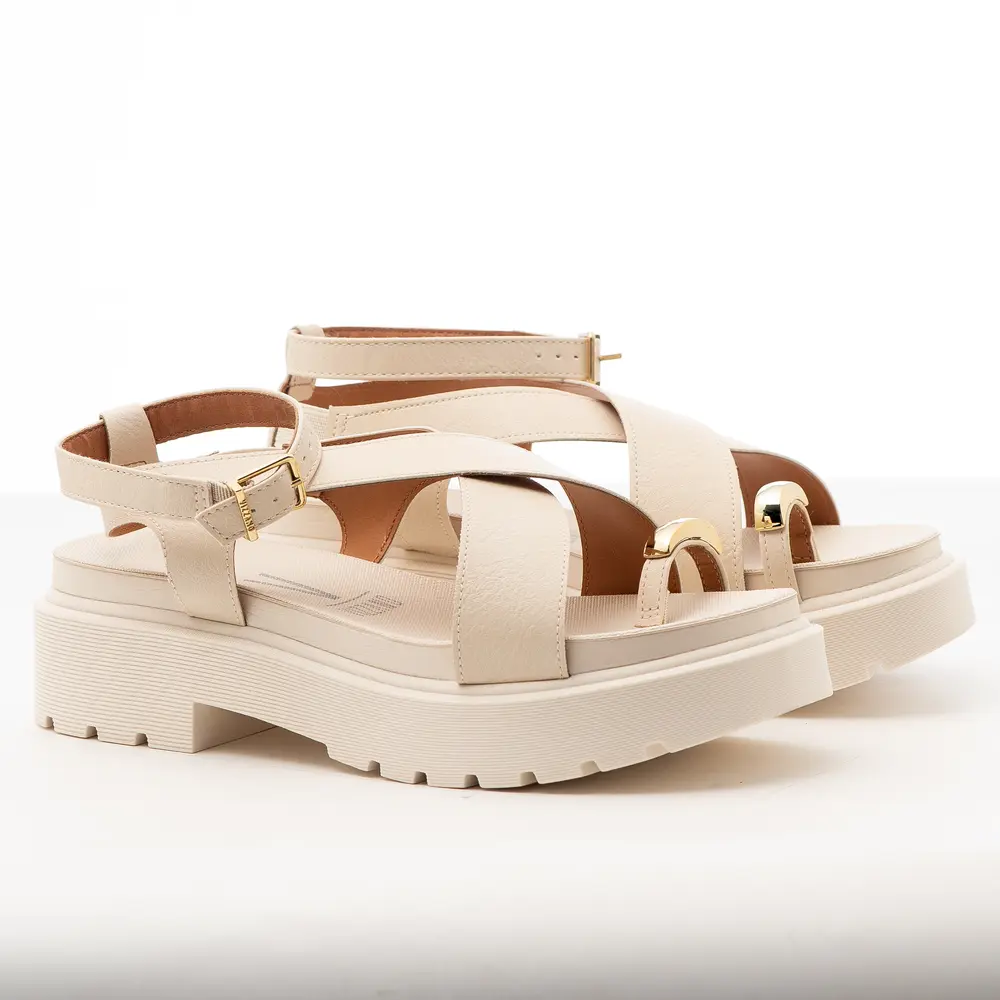 Sandália Flat Feminina Plataforma com Fivela .6499122