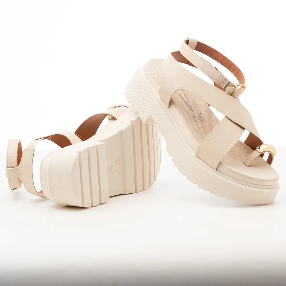 Sandália Flat Feminina Plataforma com Fivela .6499122