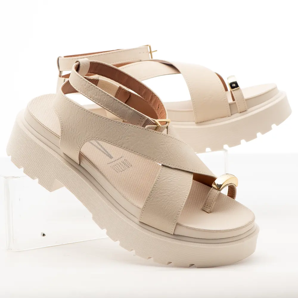 Sandália Flat Feminina Plataforma com Fivela .6499122