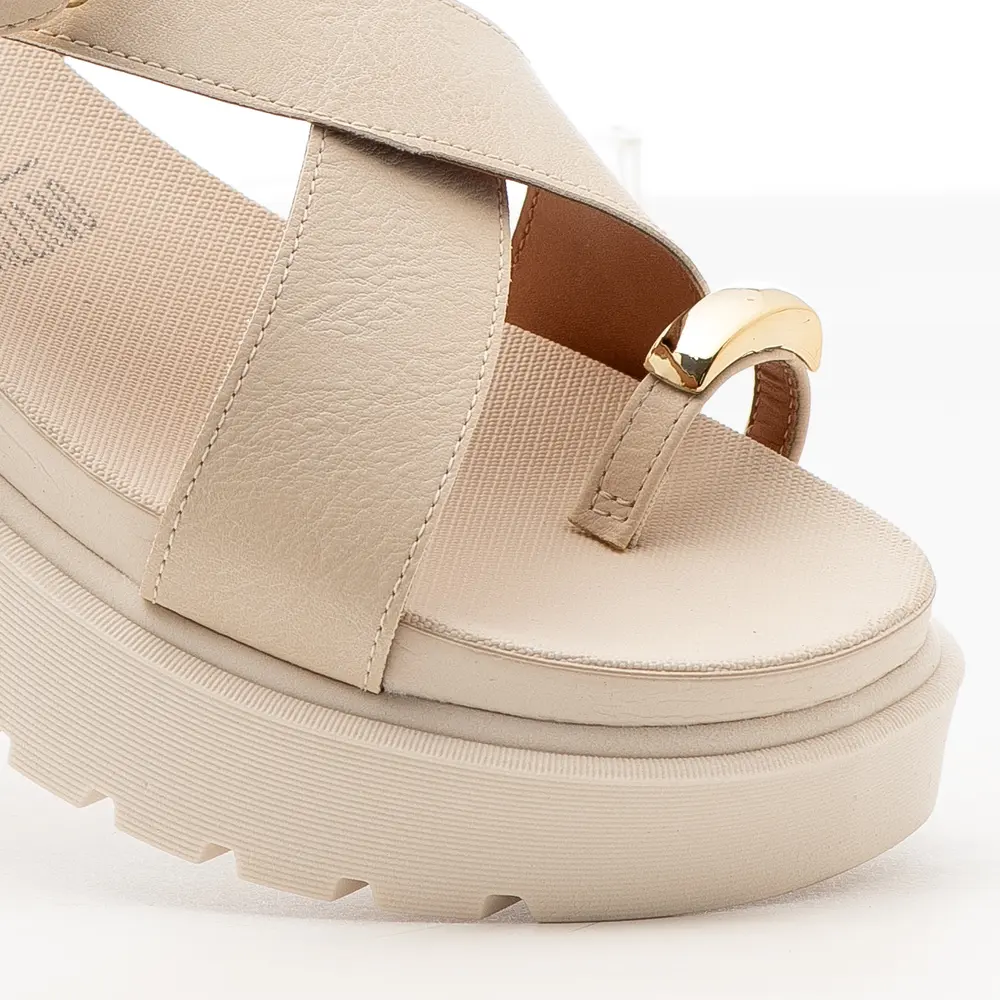 Sandália Flat Feminina Plataforma com Fivela .6499122