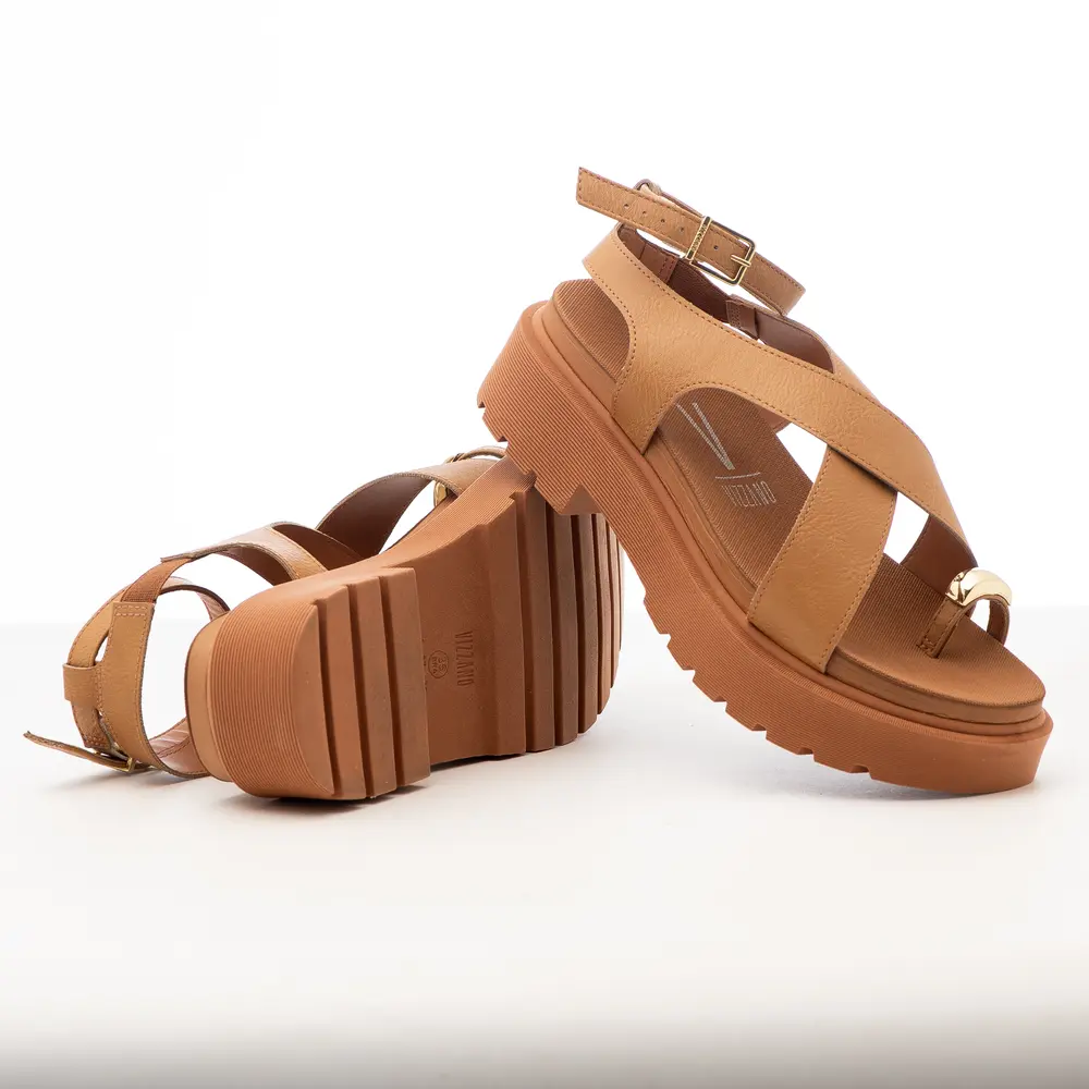 Sandália Flat Feminina Plataforma com Fivela .6499122