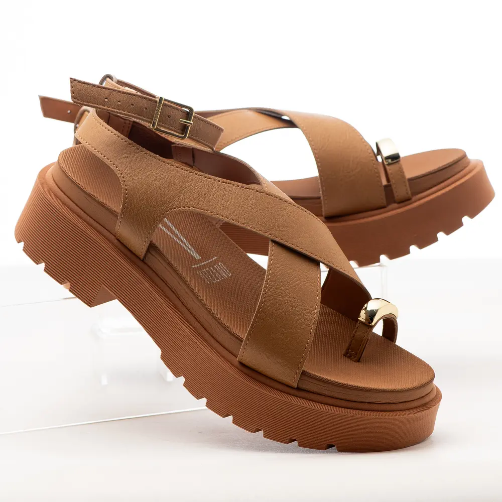 Sandália Flat Feminina Plataforma com Fivela .6499122