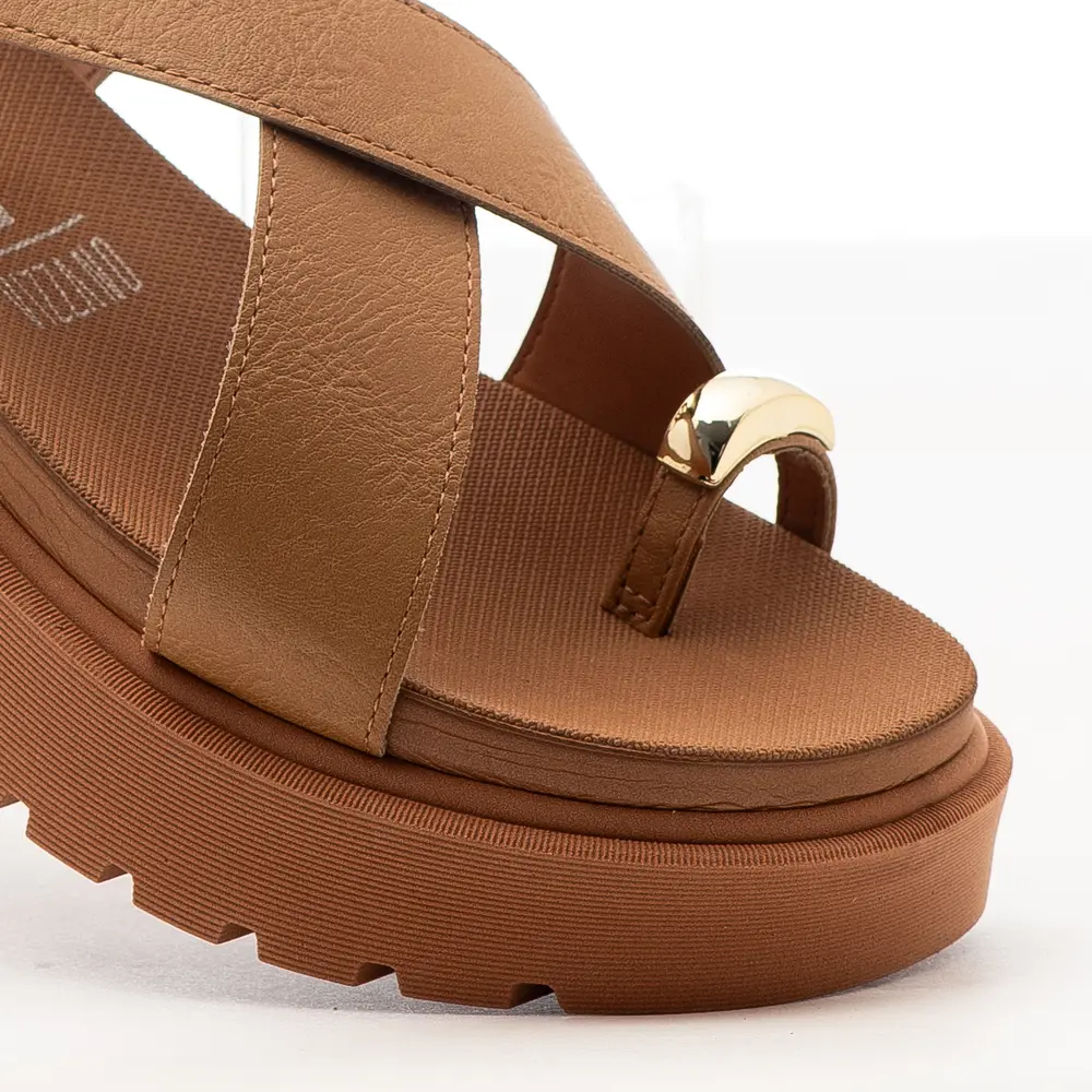Sandália Flat Feminina Plataforma com Fivela .6499122