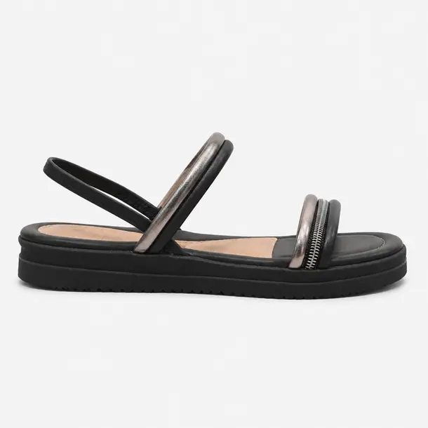 Sandália Feminina Flatform Confortável Minimalista .ME353 Preto