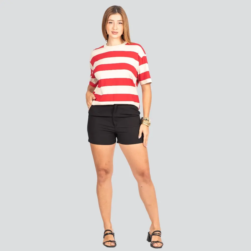 Blusa Feminina Manga Curta Oversized Cotton Leve .617207