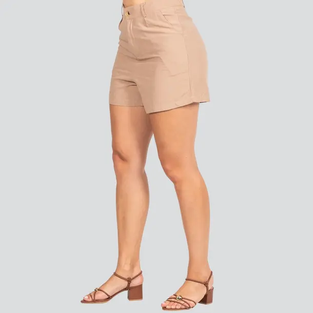Shorts Feminino em Viscose CJ023RS Bege