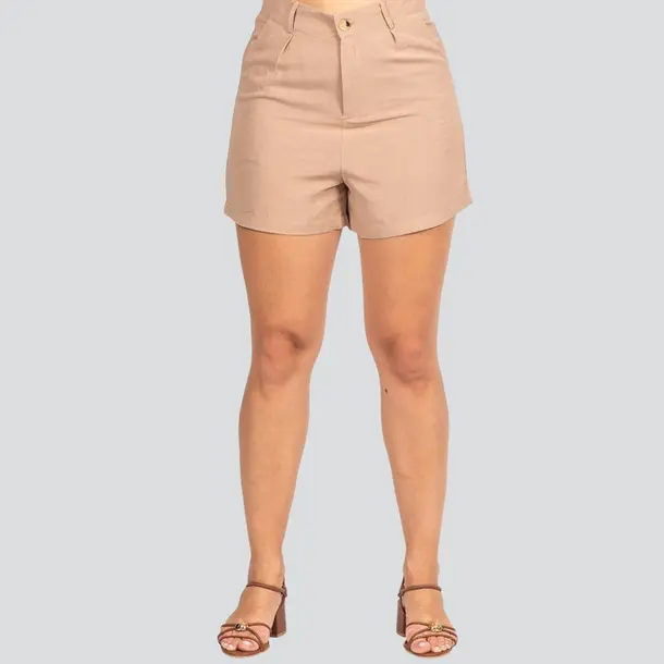 Shorts Feminino em Viscose CJ023RS Bege