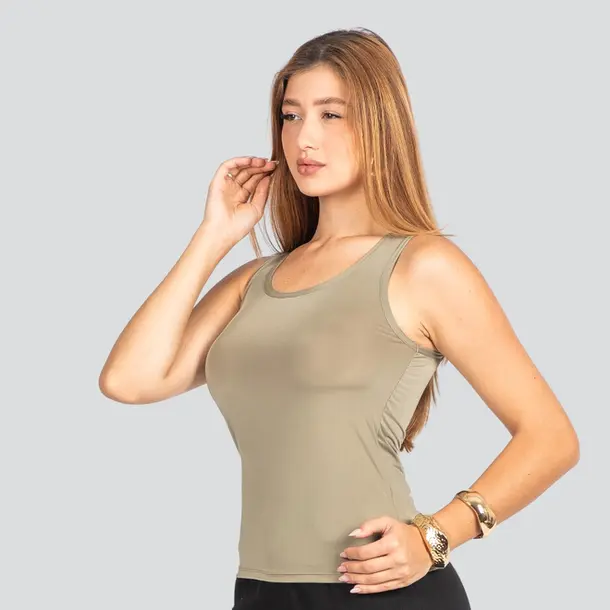 Regata Feminina Alça Média .9009181 Verde Oliva