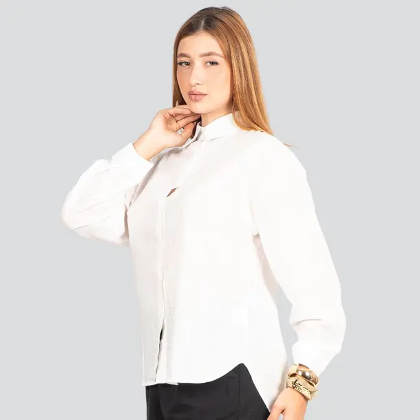 Camisa Feminina Manga Longa em Algodão .CM022 Off
