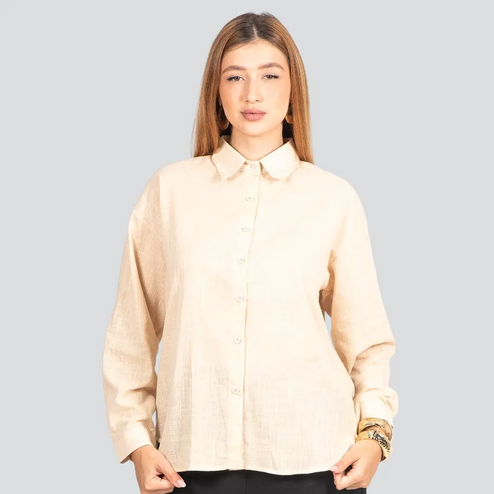 Camisa Feminina Manga Longa em Algodão .CM022