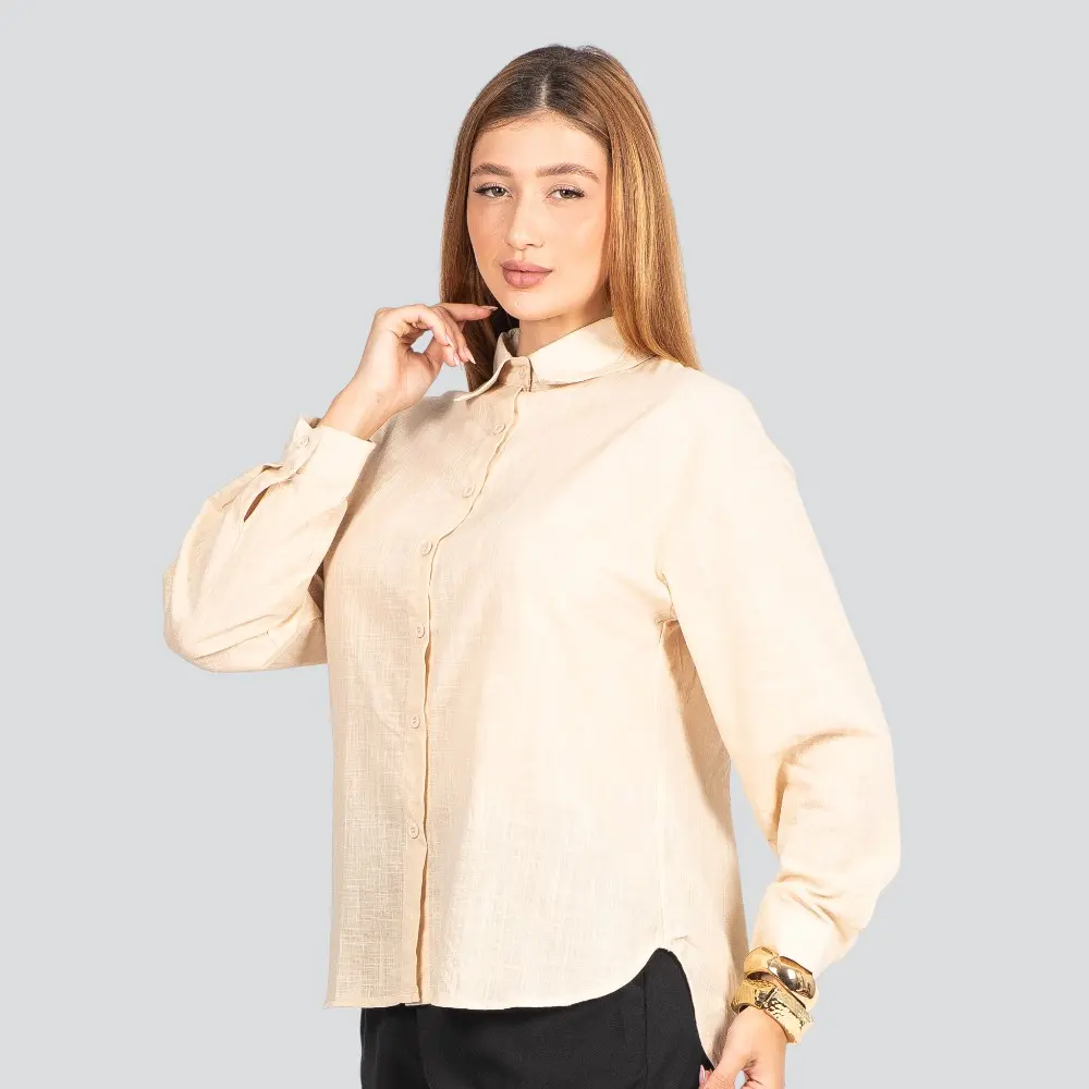 Camisa Feminina Manga Longa em Algodão .CM022