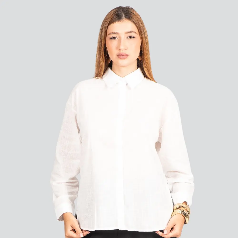 Camisa Feminina Manga Longa em Algodão .CM022