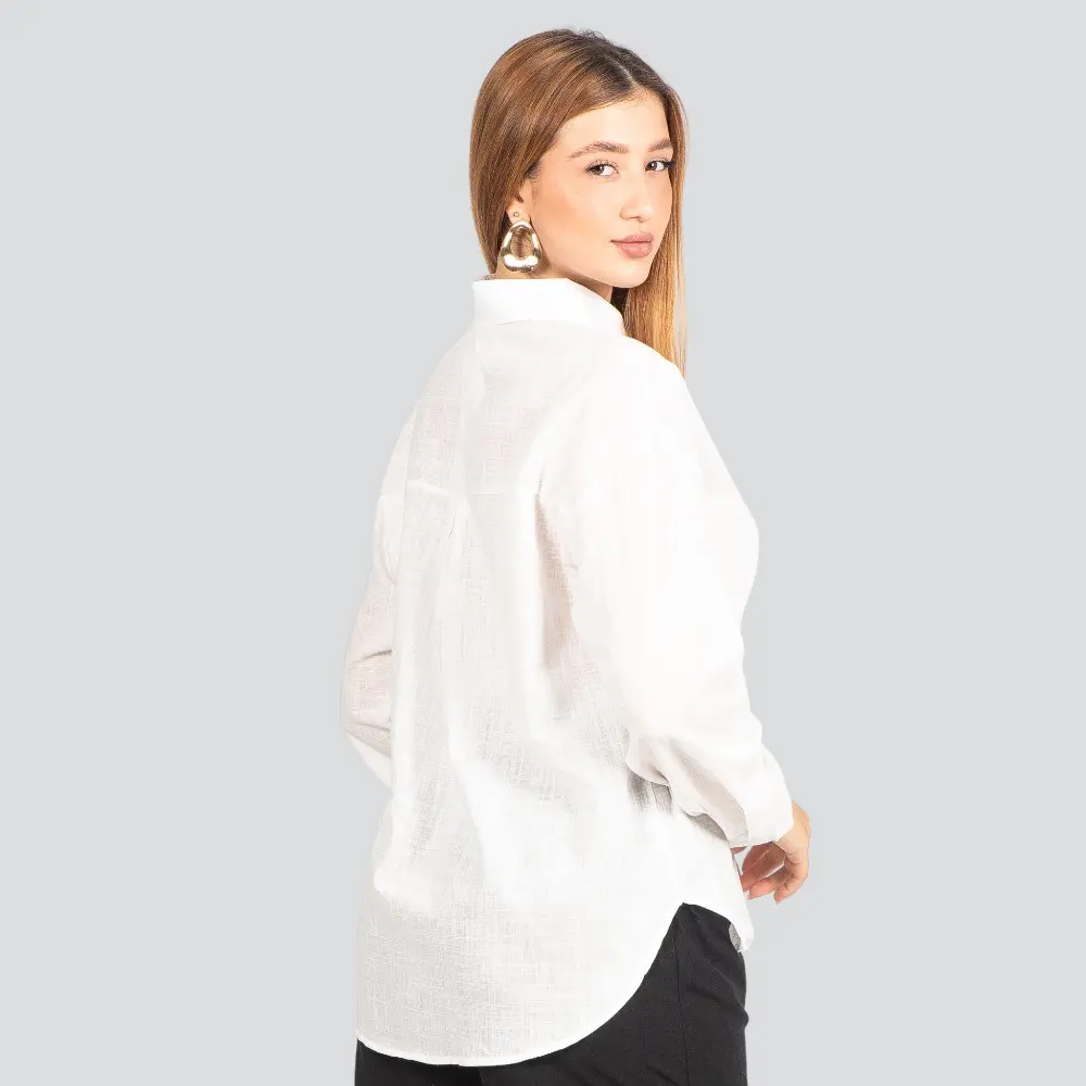 Camisa Feminina Manga Longa em Algodão .CM022