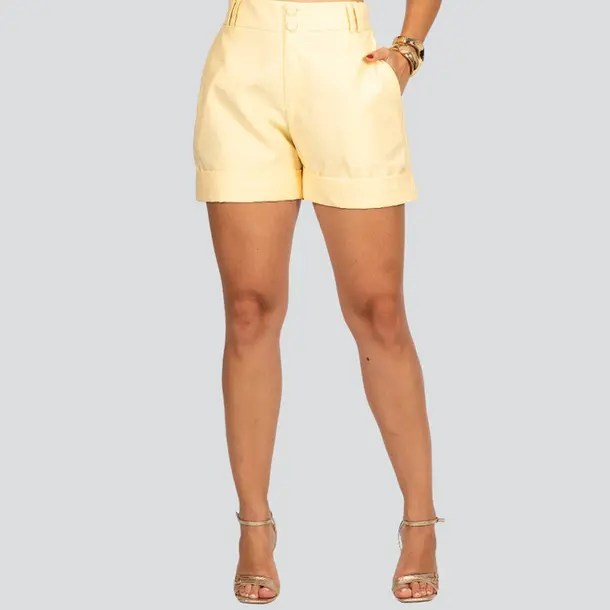 Shorts Feminino Barra Italiana .3040 Amarelo