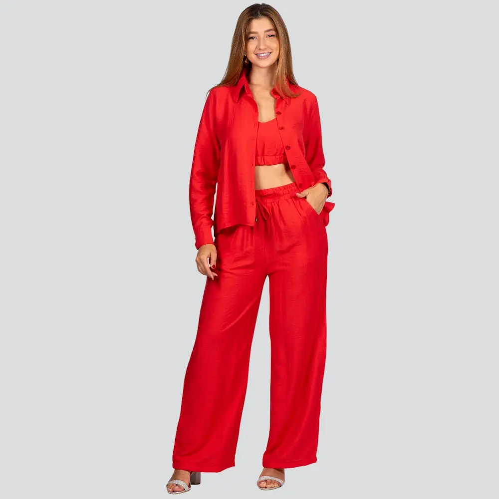 Camisa Feminina Manga Longa Crepe .3081CM