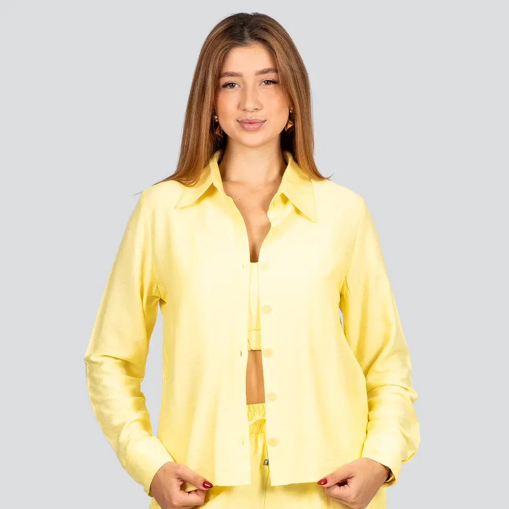 Camisa Feminina Manga Longa Crepe .3081CM