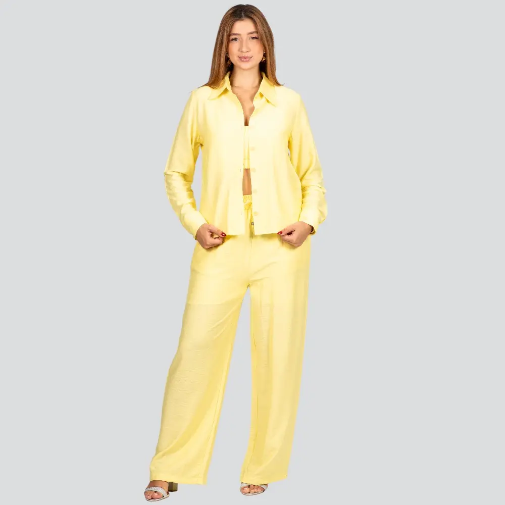 Camisa Feminina Manga Longa Crepe .3081CM