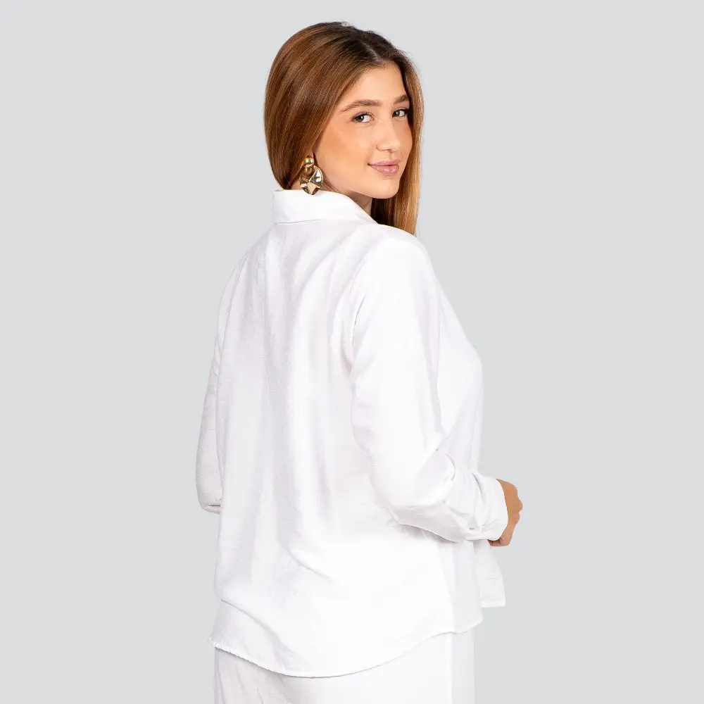 Camisa Feminina Manga Longa Crepe .3081CM