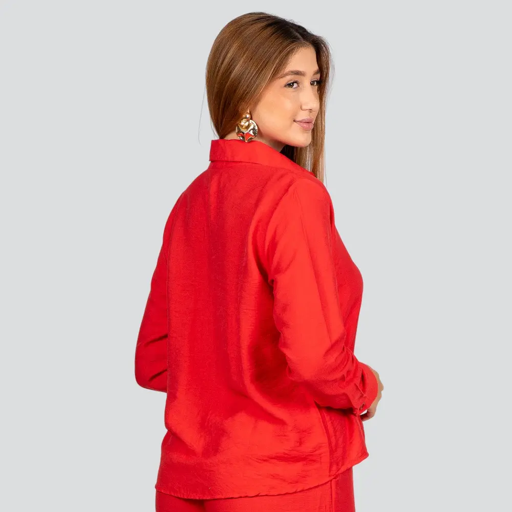 Camisa Feminina Manga Longa Crepe .3081CM