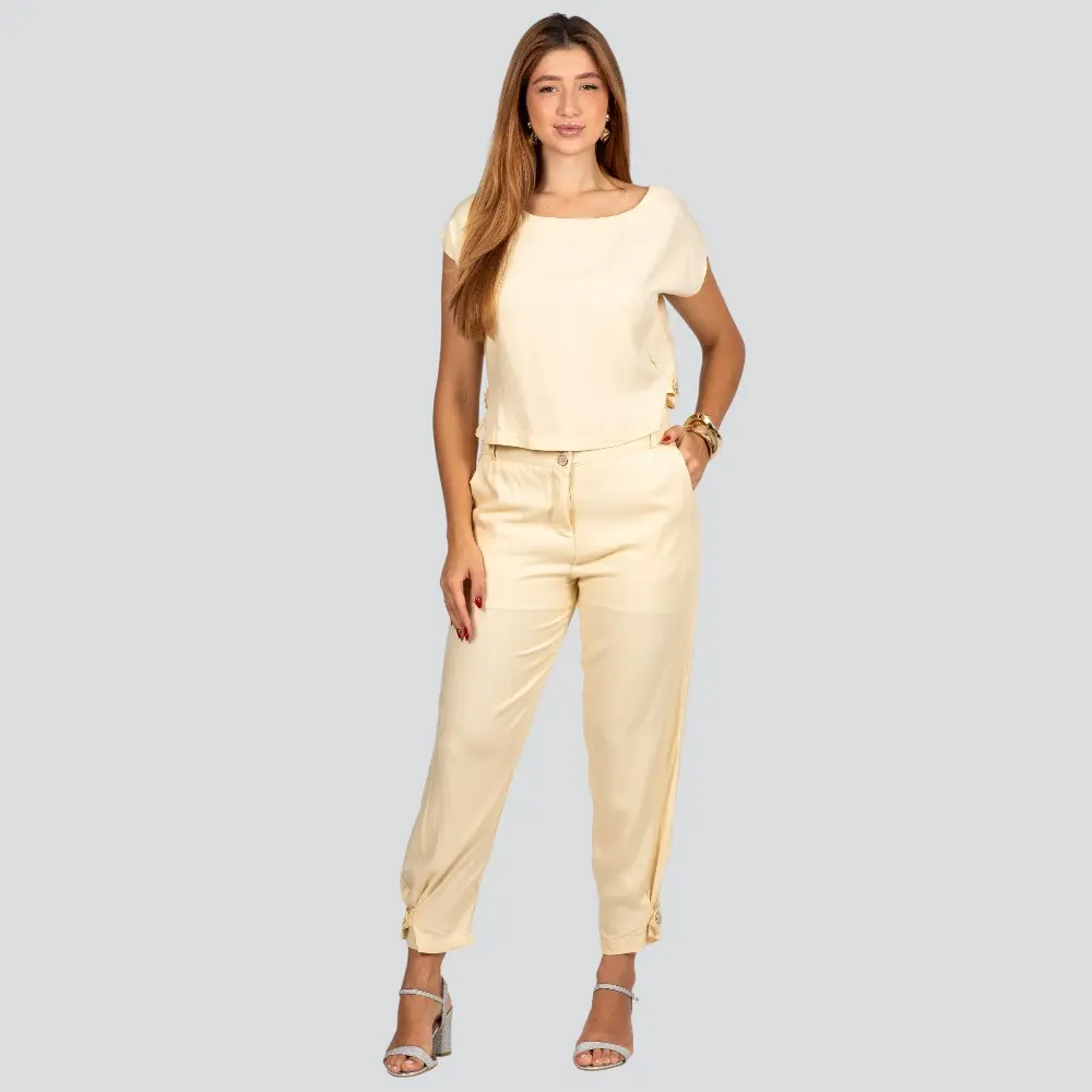 Blusa Feminina Manga Curta Crepe .3085B