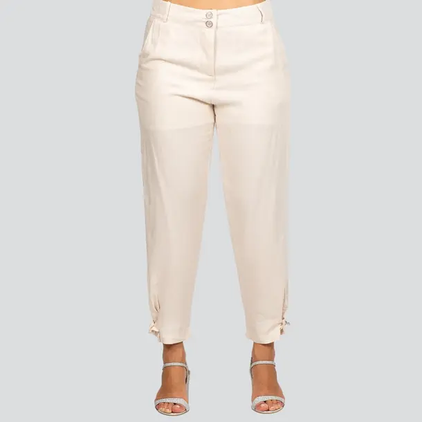 Calça Feminina Cenoura Crepe .3085C Bege