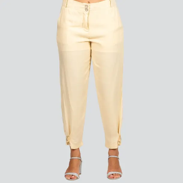 Calça Feminina Cenoura Crepe .3085C Amarelo